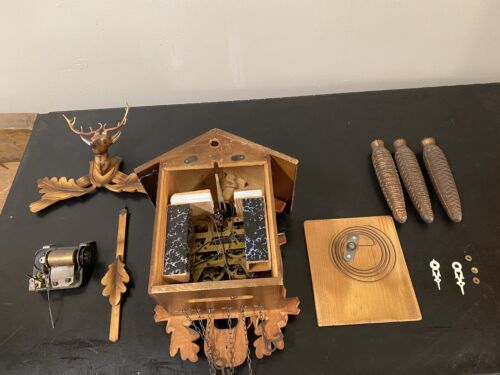 New ListingPARTS ONLY Vintage German Cuckoo Clock-Not Working-Parts Only READ DISCRIPTION!