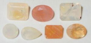 10.12ct LOT 7 STONES CRAZED FACETED MEXICAN PRECIOUS OPAL 7mm-10x8mm WoW *$1NR*
