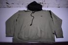 OBEY Thick Embroidered Green Black Hooded Sweatshirt Hoodie Men's Size XL Flaw*
