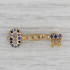 Kappa Kappa Gamma Sorority Key Badge 10k Gold Lab Created Sapphire Pin