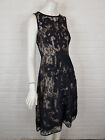Monsoon Beaded Lace Dress UK 8 Black Evening Formal Party Event Knee Length