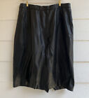 Catherines Black Label faux leather Skirt 1X A Line Back Zipper Elastic Waist