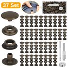 37 Sets Snap Fastener Kit 15MM Press Stud Cap Button Marine Boat Canvas Leather
