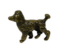 Small Solid Brass Poodle Figurine Paperweight Desk Ornament
