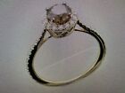 LeVian 14K Yellow Gold Chocolate Diamond 1.19 ct Bridal Wedding Halo Ring Size 7