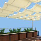 Retractable Pergola Canopy Cover Beige Sun Shade Awning Outdoor Yard Patio Deck