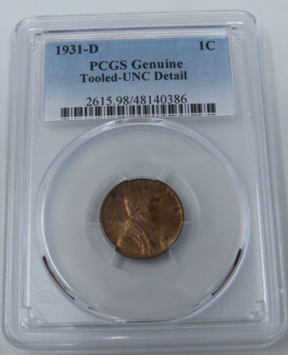 1931-D Lincoln Wheat Cent Penny Genuine Uncirculated Details by PCGS One Cent