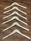Lot of 6 Peter Millar Element White Wooden Retail  Curved Clothes Hangers *
