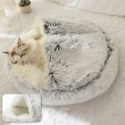 Cat Bed Cave Round Warm Fluffy Soft Nest Hooded Cat Bed Cute Cozy For Sleeping