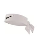 NIKE Youth Dry Head Tie One Size White Black Swoosh DRI-FIT Technology