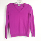 Pure Collection Womens 2 Cashmere Sweater Fuchsia V Neck Pullover XS