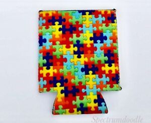 Autism Awareness Koozie Bottle Holder Puzzle Pattern ESE/Special Needs/Teacher