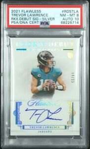 Trevor Lawrence 2021 Panini Flawless Rookie Debut Signatures Silver /15 PSA 8 RC