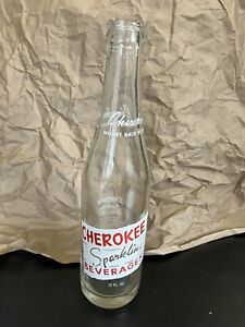 Rare Vintage CHEROKEE Sparkling Beverages Painted Label Soda Bottle Dr Pepper