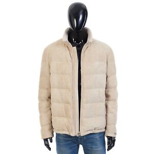BRUNELLO CUCINELLI 8995$ Soft Beige Padded & Quilted Leather Jacket