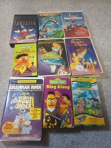 Lot of 9 VHS Tapes Disney & More Family & Kids Movies