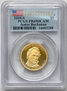 New Listing2010 S JAMES BUCHANAN 15th PRESIDENT DOLLAR $1 PCGS PR69DCAM COIN 1st STRIKE