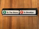 NYC NY VINTAGE SUBWAY ROLL SIGN NYCTA #2 TRAIN BROOKLYN #5 BRONX MTA TAPE OVER