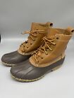 L.L. Bean Duck Boots Women's Size 9M Brown Leather Waterproof Made in USA 212880