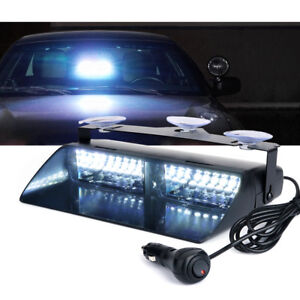 Xprite White 16 LED Strobe Light Bar Dash Interior Deck Flash Emergency Warning