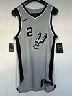 Nike San Antonio Spurs Kawhi Leonard Jersey Authentic Size 44 M Silver