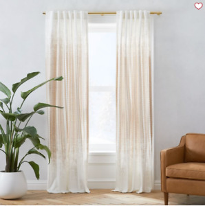 West Elm Set of 2 Echo Print Curtains, 48 x 96 in, Gold Dust