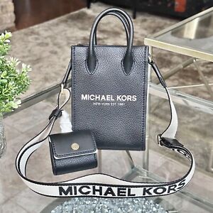 Michael Kors Mirella XS Phone Crossbody Leather Bag + Dragon Wallet Black