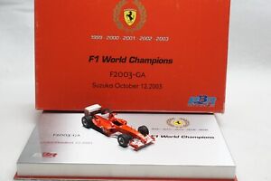 1/43 BBR FERRARI F2003-GA F1 WORLD CHAMPION SPECIAL SET/DISPLAY MR