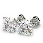 1.26 Ct Round Cut VVS2/D Diamond Stud Earrings 14K White Gold