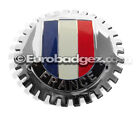 1- NEW Chrome Car Grille Grill Badge Emblem French FRANCE Stripes BWR MEDALLION