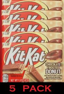 5x Kit Kat CHOCOLATE FROSTED DONUT Candy Bar Crisp Wafers 1.5 Oz Candy  - 5 BARS