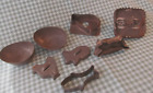 7pc Lot~EASTER SPRING Antique Tin Cookie Cutter Chocolate Egg Mold~Rabbit~Chick