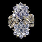 Round Tanzanite Sapphire Diamond Cut Gemstone 925 Sterling Silver Ring Sz 7