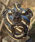 STEVE ABEE 3 Color Swirl Face Jug * North Carolina Folk Art Pottery * Lenoir, NC
