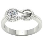 Solitaire Engagement Knot Ring SI1 0.50Ct Lab Grown Diamond 14K Solid White Gold