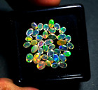Natural Ethiopian Opal Oval Cut Loose Gemstone Lot 40 Pcs 3x4-4x6 MM 5 CT