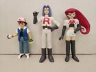 Pokemon Figures Ash Jesse James 1998 Collection From TOMY Lot Of 3 Figures