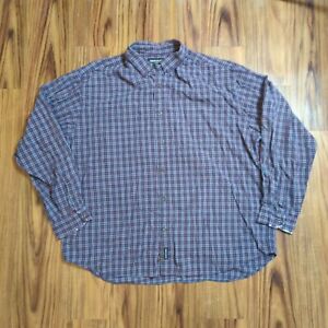Abercrombie & Fitch Flannel Shirt Red Blue Plaid Check Men’s Size XL Oversized