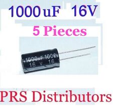 1000uF 16V Radial Electrolytic Capacitor 1000mF16 Volts 1000 uF 10X17mm 5 Pieces