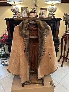 Fur Lined Leather Poncho