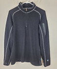 Kuhl Sweater Mens L Black Alfpaca Fleece Pullover Thumbholes 1/4 Zip Mock Neck