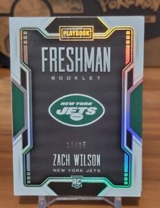 2021 Panini Playbook Zach Wilson Freshman Booklet Patch RC #19/25 3 CLR Jets