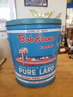 Vintage Bob Evans Farms Pure Lard Tin Can 1950's Hillsdale, Michigan 8lb Size