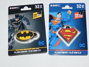 USB Flash Drive Batman & Superman 32 GB each Keychains
