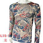 Tattoo Dragon Long Sleeve T-Shirt For men's Elastic Suitable Sport Fitness