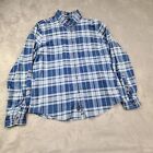 Abercrombie & Fitch Checkered Shirt Mens Size XXL Blue Long Sleeves Button-Up