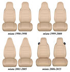 2 Semi Custom Car seat covers fits Mazda Miata 1990-2015 cotton solid beige (For: 1992 Mazda Miata)