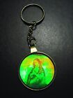 VINTAGE NEW RETRO 3D MARY HOLOGRAM GOLD KEYCHAIN COLLECTIBLE *RARE*