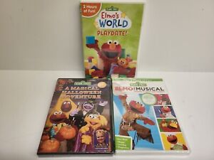 Lot of 3 DVD Sesame Street A Magical Halloween Adventure Elmo Musical Elmo World