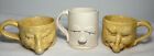 Handcrafted Ugly Face Coffee Mugs Clay Pottery Big Nose Weird Unique Quirky READ